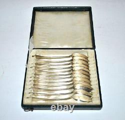 BUTTNER Lot of 12 antique silver coffee spoons 800 120g 19th century ALSACE