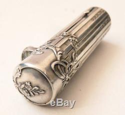 Baton Case Lipstick In Solid Silver Old Circa 1900 Lipstick Box