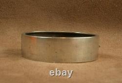 Beautiful Ancient Bracelet, Rigid Opening Cuff in Solid Silver, 19th Century
