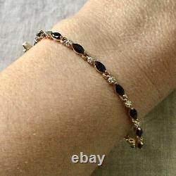 Beautiful Ancient Bracelet Sapphire Vermeil Silver Gold Massif