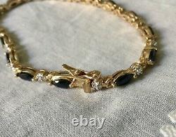 Beautiful Ancient Bracelet Sapphire Vermeil Silver Gold Massif