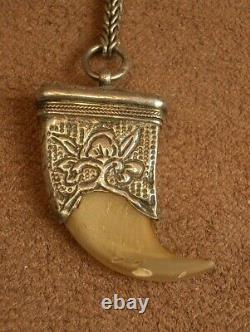 Beautiful Ancient Claw Mount Pendant In Massive Silver
