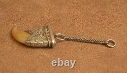 Beautiful Ancient Claw Mount Pendant In Massive Silver