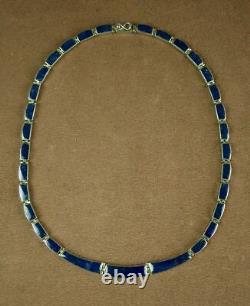 Beautiful Ancient Necklace In Massive Silver And Lapis Lazuli