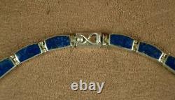Beautiful Ancient Necklace In Massive Silver And Lapis Lazuli