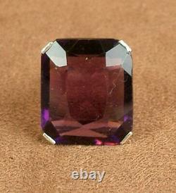 Beautiful Ancient Silver Ring Massive Sertia Of An Amethyst Enormous
