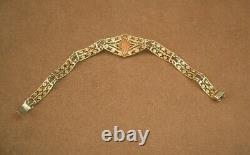 Beautiful Antique Cameo Bracelet in Solid Gold-Plated Silver Filigree