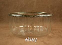 Beautiful Antique Cut Crystal Bowl with Solid Silver Mount and Minerva Hallmark
