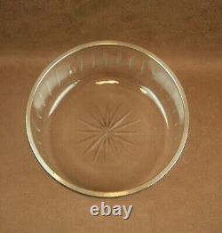 Beautiful Antique Cut Crystal Bowl with Solid Silver Mount and Minerva Hallmark