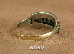 Beautiful Antique Ring Gold & Silver Massif Sertie De Pierres Poincon Mixte