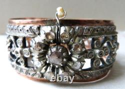 Beautiful Antique Solid Silver Bracelet Set with Diamonds, 72g