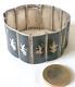 Beautiful Antique Solid Silver Enamel Articulated Bracelet From The Far East