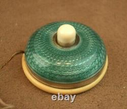 Beautiful Antique Solid Silver Enamel Service Bell