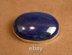 Beautiful Big Old Brooch Silver And Lapis Lazuli Poincon Minerve