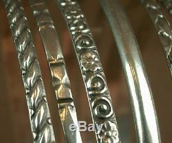 Beautiful Bracelet Weekly Old Silver Massif 7 Reeds
