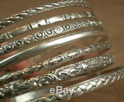Beautiful Bracelet Weekly Old Silver Massif 7 Reeds