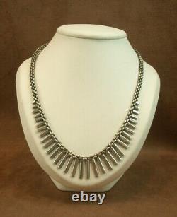 Beautiful Important Antique Drapery Necklace in Solid Silver Art Deco Modernist