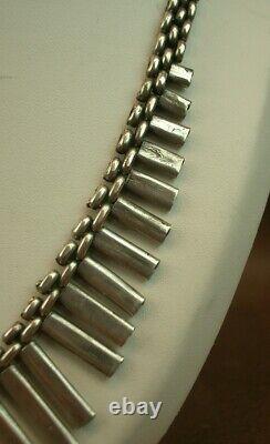 Beautiful Important Antique Drapery Necklace in Solid Silver Art Deco Modernist