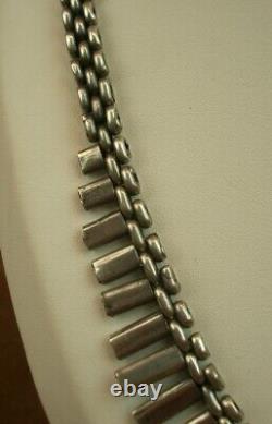 Beautiful Important Antique Drapery Necklace in Solid Silver Art Deco Modernist