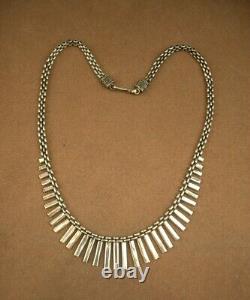 Beautiful Important Antique Drapery Necklace in Solid Silver Art Deco Modernist