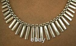 Beautiful Important Antique Drapery Necklace in Solid Silver Art Deco Modernist