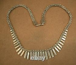 Beautiful Important Antique Drapery Necklace in Solid Silver Art Deco Modernist