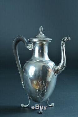 Beautiful Old Coffee Jug Silver Minerva Boulenger Empire Style