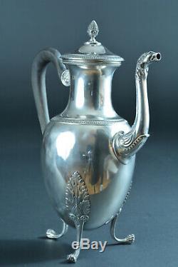 Beautiful Old Coffee Jug Silver Minerva Boulenger Empire Style