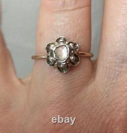 Beautiful Old Diamond Big Ring In Rose, Gold, Silver, To See