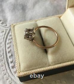 Beautiful Old Diamond Big Ring In Rose, Gold, Silver, To See