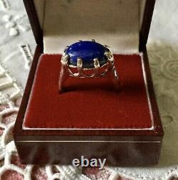 Beautiful Old Lapis Lazuli Ring Silver Massif, Splendid