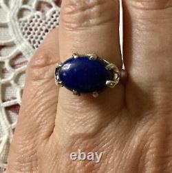 Beautiful Old Lapis Lazuli Ring Silver Massif, Splendid