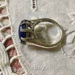 Beautiful Old Lapis Lazuli Ring Silver Massif, Splendid