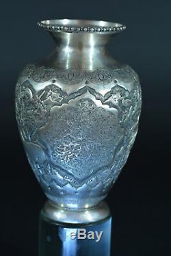 Beautiful Old Silver Vase Cartridge Persant Pets Sterling Silver