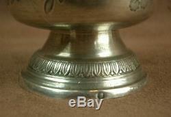 Beautiful Old Timpani Tulip On A Small Pedestal Silver Minerva Richly Carved