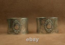 Beautiful Pair Of Ancient Towels In Massive Silver