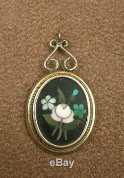 Beautiful Pendant Ancient Marquetry Of Marble Pietra Dura Italy Xixth