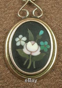 Beautiful Pendant Ancient Marquetry Of Marble Pietra Dura Italy Xixth