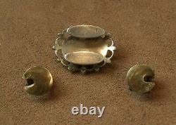 Beautiful Set Of Ancient Buttons Silver & Email Bressan Emaux Bressans