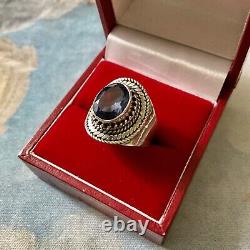 Beautiful Tanzanite, Intricately Crafted Sterling Silver, Large Antique Ring