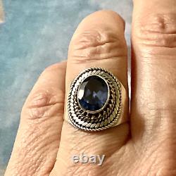 Beautiful Tanzanite, Intricately Crafted Sterling Silver, Large Antique Ring