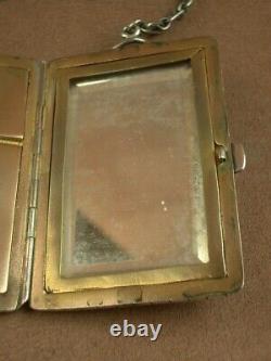 Beautiful Vintage Minaudiere Silver Powder Box Powder Compact