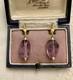 Beautiful Vintage Silver Gold Amethyst Fine Pearl Earrings
