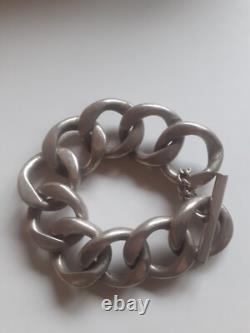Beautiful and antique large solid silver bracelet