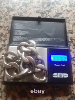 Beautiful and antique large solid silver bracelet