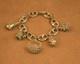 Beautiful Antique Solid Silver Charm Bracelet, Coffee-bean Link Chain