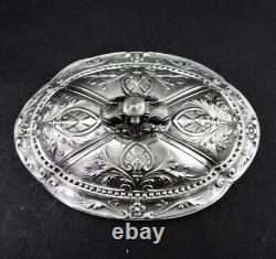 Beautiful antique solid silver sugar basin with handles Minerva hallmark 19th century period