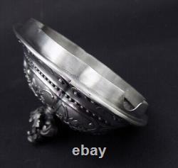Beautiful antique solid silver sugar basin with handles Minerva hallmark 19th century period