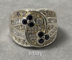 Beautiful silver ring with zirconium, antique jewelry, solid silver ring, size 54, silver ring