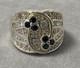 Beautiful Silver Ring With Zirconium, Antique Jewelry, Solid Silver Ring, Size 54, Silver Ring